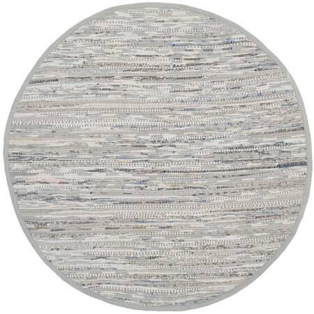 Safavieh Rag Rug Round Area Rug, Grey - 8 x 8 ft. RAR121A-8R